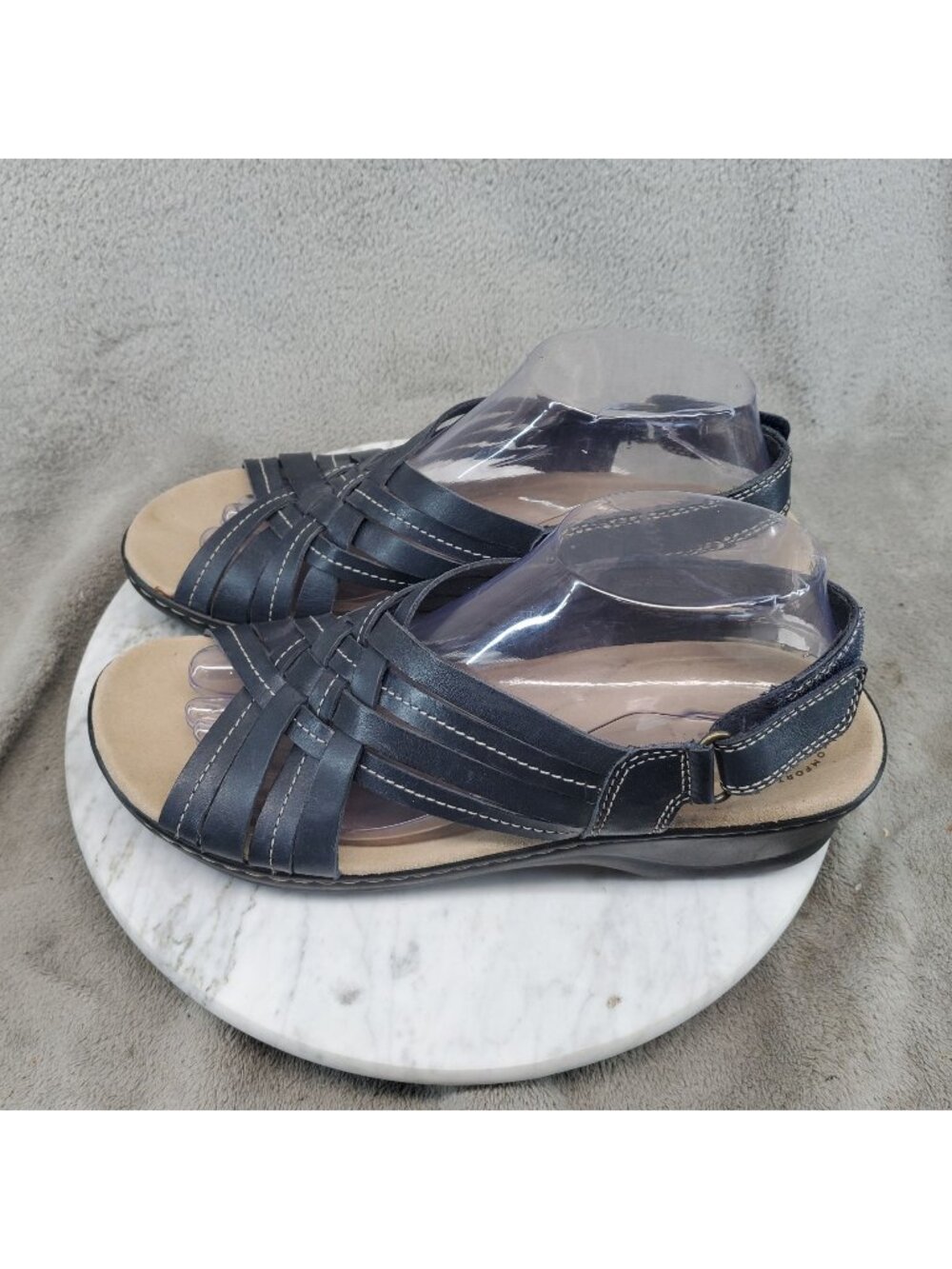 Clarks Shoes Womens Size 9 Black Leather Lexi Carmen Sandals *Read*